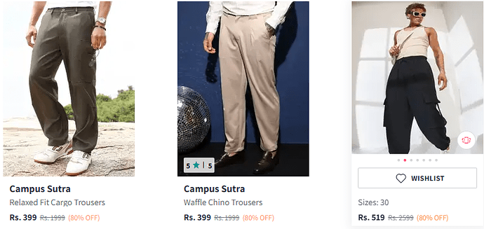 Campus Sutra Trousers Sale