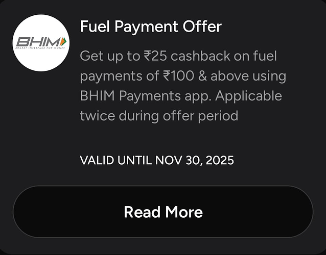BHIM Fuel Offer