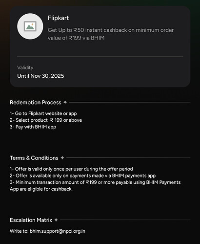 Flipkart BHIM UPI Cashback Offer