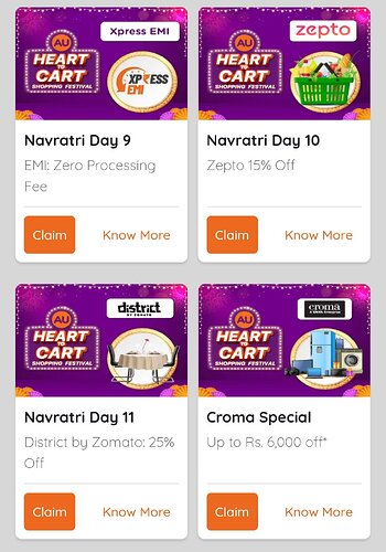 AU Bank Navratri Offers