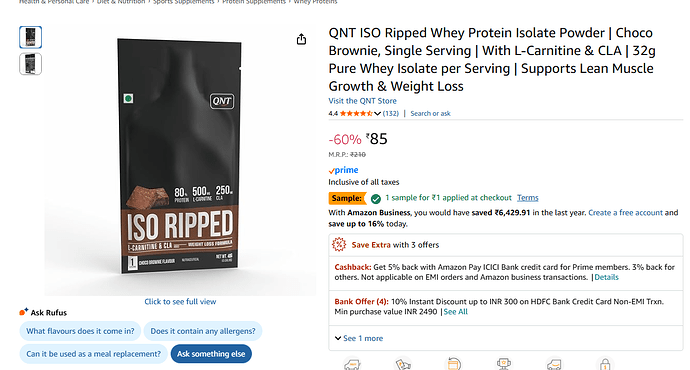 QNT ISO Ripped Whey Protein Isolate Powder