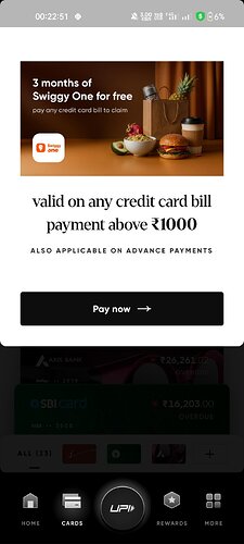 Cred Swiggy One Offer Details