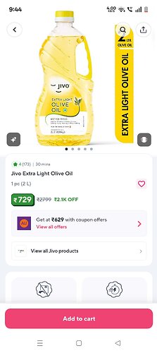 Jivo Extra Light Olive Oil 2 Litre