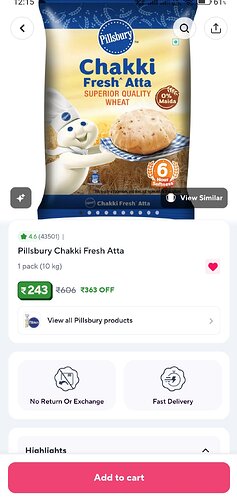 Pillsbury Chakki Fresh Atta 10kg
