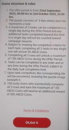 ABCD App Coin Redemption