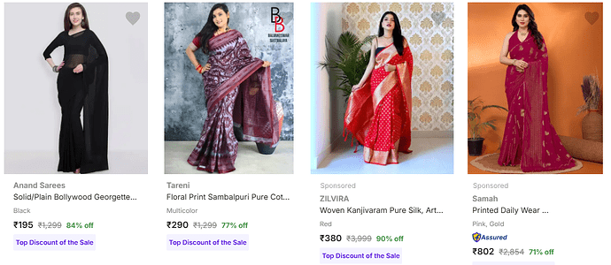 Women's Sarees Sale on Flipkart