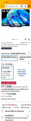 LG 55-inch OLED TV Offer