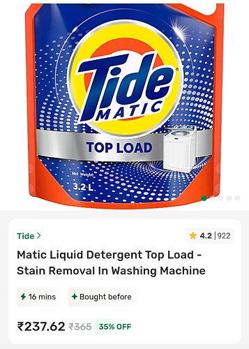 Tide Matic Liquid Detergent Offer