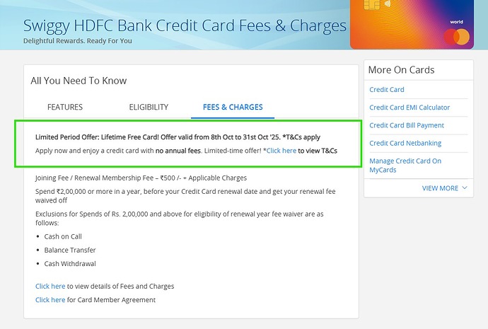 HDFC Bank Lifetime Free Credit Cards Offer