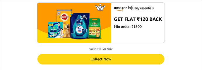 Amazon Daily Essentials Cashback Offer