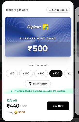 Flipkart Gift Card on Cred