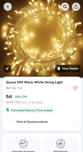 Quace 12M Warm White String Light