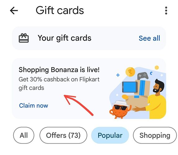 Flipkart Gift Card Cashback Offer