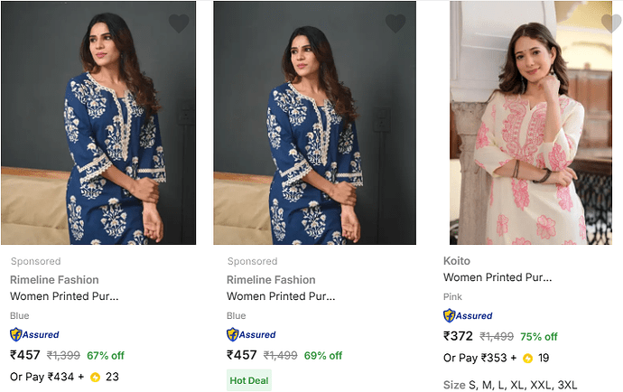 Women's Kurtas & Kurtis Offer