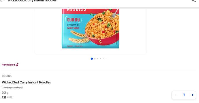 WickedGud Curry Instant Noodles on Swiggy