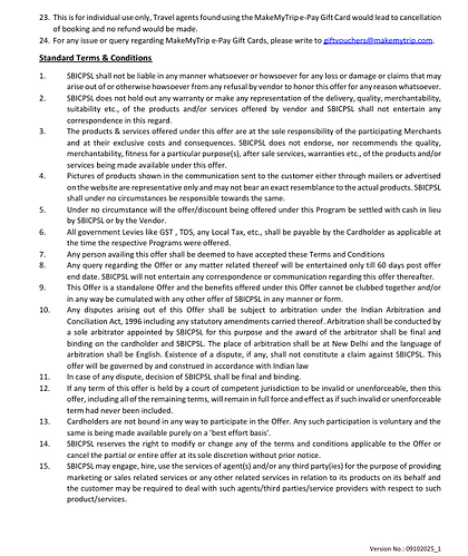 SBI Card Travel Offer Details 4