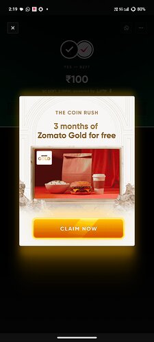 Cred Zomato Gold Offer