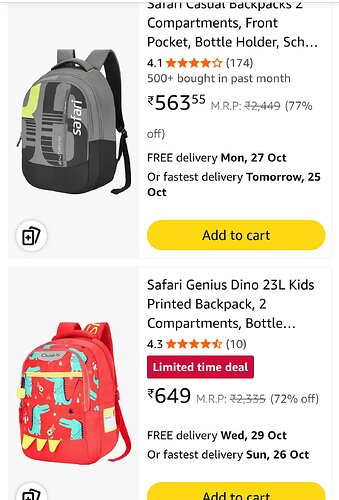 Safari Backpacks Sale