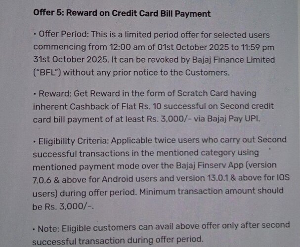 Bajaj Finserv UPI Cashback Offer Details 2