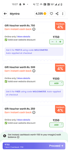 Magicpin Myntra Gift Card Offer
