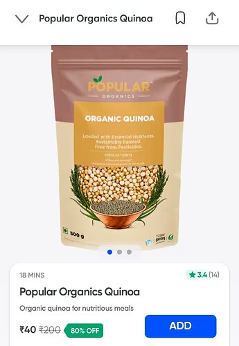 Popular Organics Quinoa 500gm