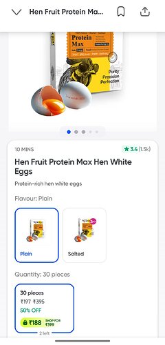 Hen Fruit Protein Max White Eggs 50% Off