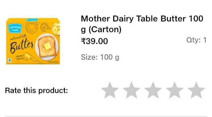 Mother Dairy Butter Offer