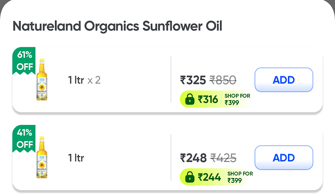 Natureland Organics Sunflower Oil 1L x 2 Pack