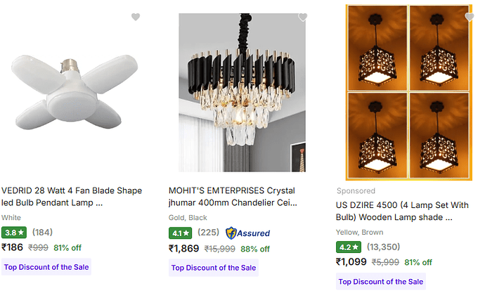 Ceiling Lamps Deal on Flipkart