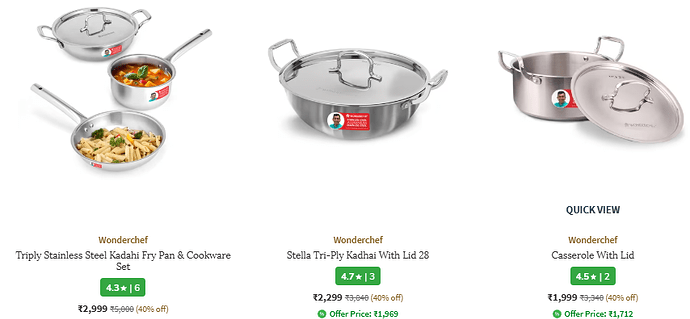 Wonderchef Cookware & Cutlery Sale