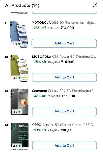 Featured Smartphones on Flipkart Liveshop