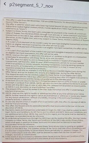 ABCD UPI Offer Details