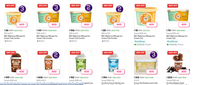 NIC Alphonso Mango Ice Cream Combo