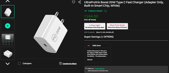 UltraProlink Boost 20W Type-C Fast Charger