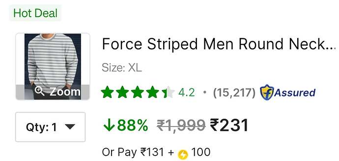 Force Men Striped Round Neck Polyester Grey T-Shirt