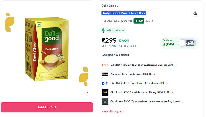 Daily Good Pure Desi Ghee