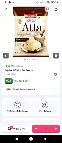 Rajdhani Chakki Fresh Atta 5kg