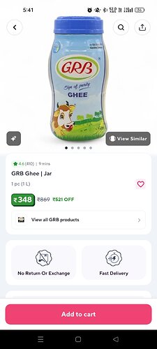 GRB Ghee 1 Liter Jar