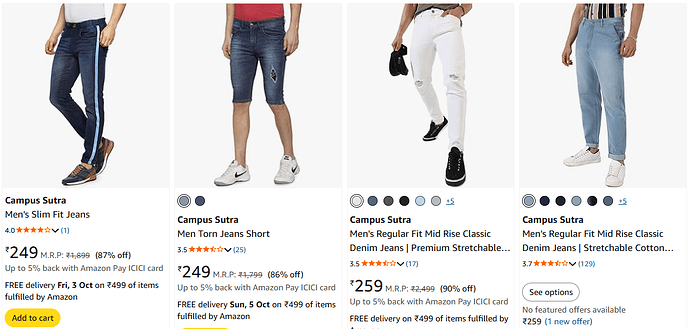 Campus Sutra Men's Jeans Sale