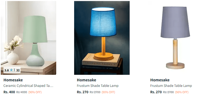 Myntra Table Lamp Sale