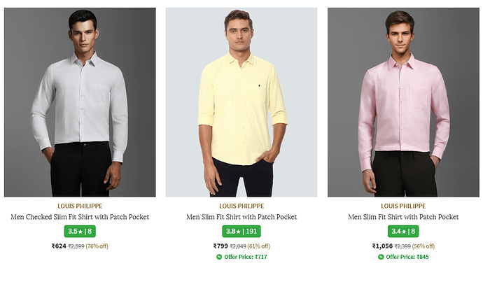Louis Philippe Men's Shirts on Sale