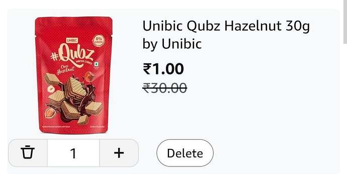 Unibic Qubz Hazelnut 30g