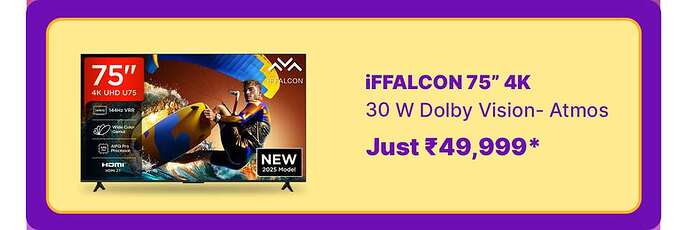 iFFALCON U75 75-inch 4K Smart Google TV