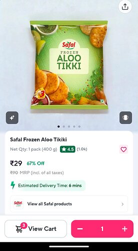 Safal Frozen Aloo Tikki 400g
