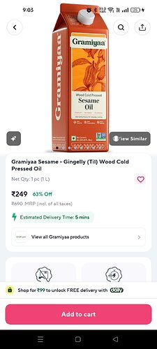 Gramiyaa Sesame Til Oil