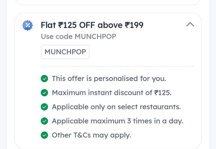 Zomato Flat 125 Off on 199