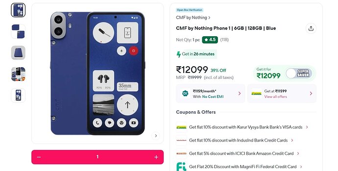 CMF by Nothing Phone 1 Deal on ZeptoNow