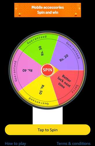 Amazon Spin & Win Offer