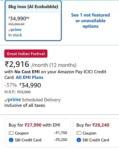 Samsung 8kg Front Load Washing Machine