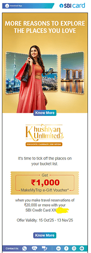 SBI Card Travel Offer Details 1